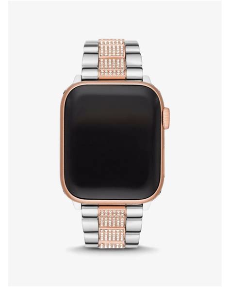 michael kors pavé two-tone strap for apple watch|michael kors watches.